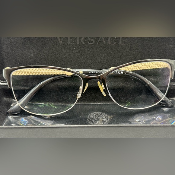 Versace Prescription Glasses VE Mod1228 1291 black/pale gold frames/frame only - Picture 4 of 12